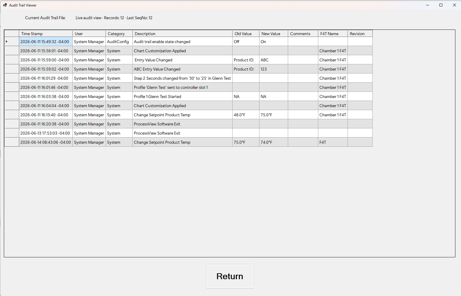 Screenshot showing that the record is attributable and tamper-evident.