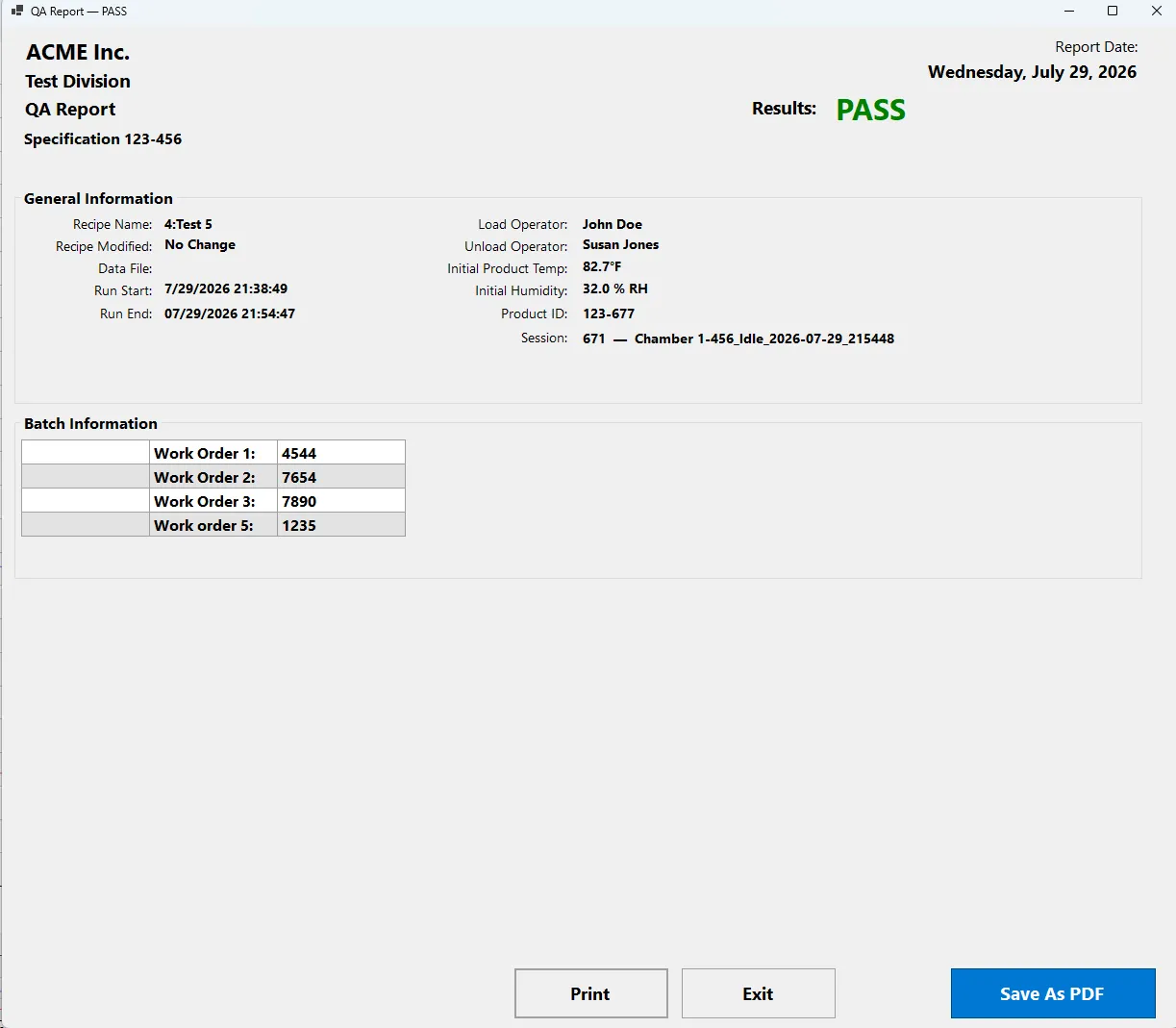 Screenshot showing that the verdict is attached to an identifiable run.